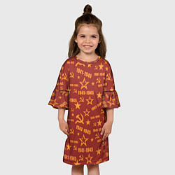Платье клеш для девочки День Победы 1941-1945, цвет: 3D-принт — фото 2