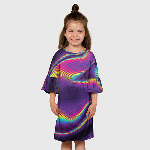 Детское платье Neon fashion pattern Wave / 3D-принт – фото 3