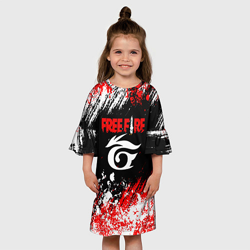 Детское платье Free Fire брызги красок / 3D-принт – фото 3