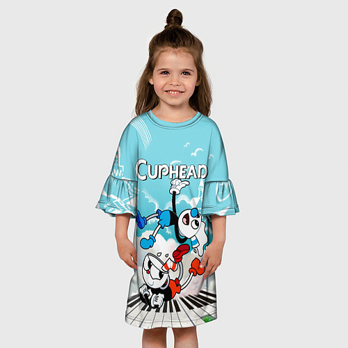 Детское платье Cuphead 2 чашечки / 3D-принт – фото 3