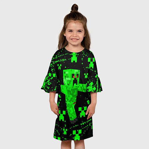 Детское платье MINECRAFT - CREEPER МАЙНКРАФТ / 3D-принт – фото 3