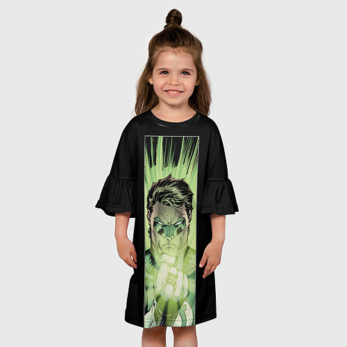 Детское платье Мощнейший Фонарь - Хэл Джордан! / 3D-принт – фото 3
