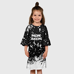 Платье клеш для девочки Imagine dragons rock, цвет: 3D-принт — фото 2