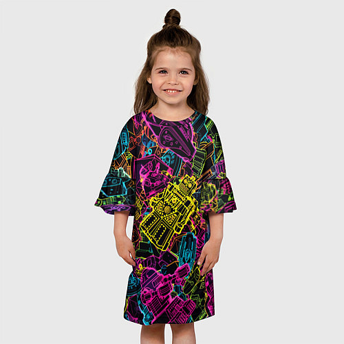 Детское платье Cyber space pattern Fashion 3022 / 3D-принт – фото 3