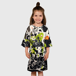 Платье клеш для девочки Cyber pattern Skull Vanguard Fashion, цвет: 3D-принт — фото 2