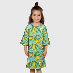 Платье клеш для девочки Banana pattern Summer Fashion 2022, цвет: 3D-принт — фото 2