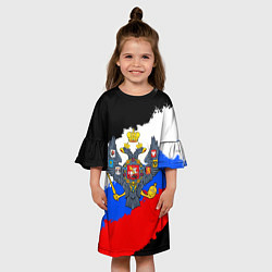 Платье клеш для девочки Россия - имперский герб, цвет: 3D-принт — фото 2