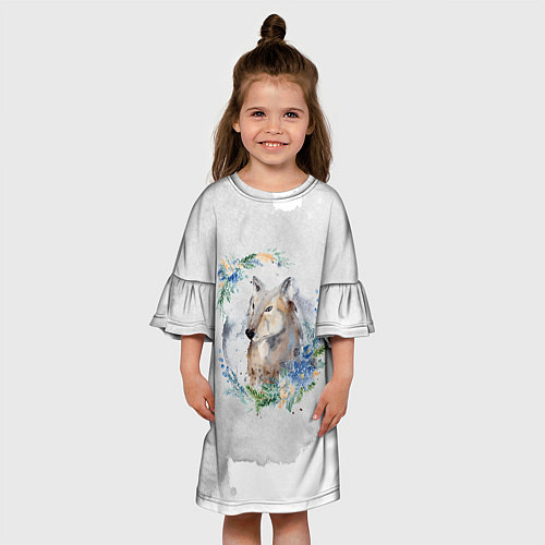 Детское платье Волк в венке / 3D-принт – фото 3