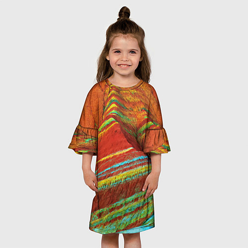 Детское платье Знаменитые разноцветные горы Китай / 3D-принт – фото 3