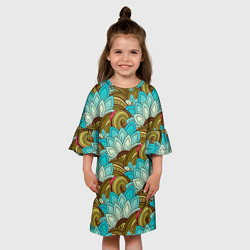 Детское платье Абстрактные лепестки цветов / 3D-принт – фото 3