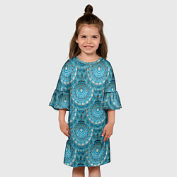 Платье клеш для девочки Круговые узоры, цвет: 3D-принт — фото 2