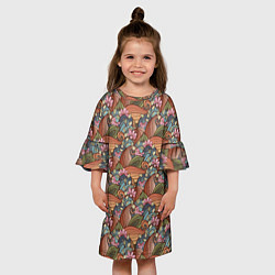 Платье клеш для девочки Паттерн волнистые узоры, цвет: 3D-принт — фото 2