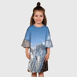 Платье клеш для девочки Minecraft Mountains Video game, цвет: 3D-принт — фото 2