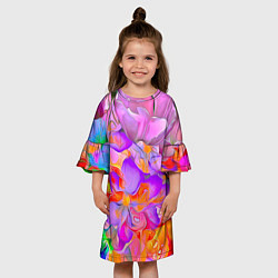Платье клеш для девочки ЦВЕТОЧНЫЙ РАЙ 1, цвет: 3D-принт — фото 2
