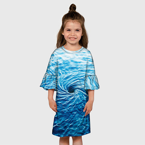 Детское платье Водоворот Океан / 3D-принт – фото 3