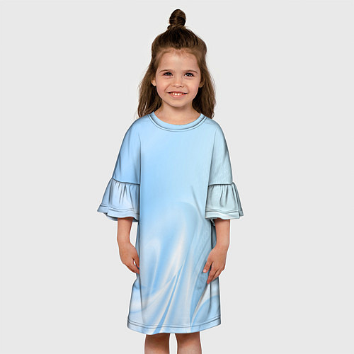 Детское платье Голубые завихрения / 3D-принт – фото 3