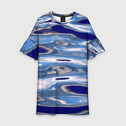 Платье клеш для девочки Волна Тихий океан, цвет: 3D-принт