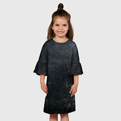Платье клеш для девочки Темная текстура, цвет: 3D-принт — фото 2