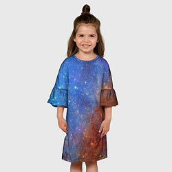 Платье клеш для девочки Яркая вселенная, цвет: 3D-принт — фото 2
