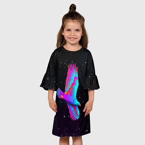 Детское платье Eagle Space Neon / 3D-принт – фото 3