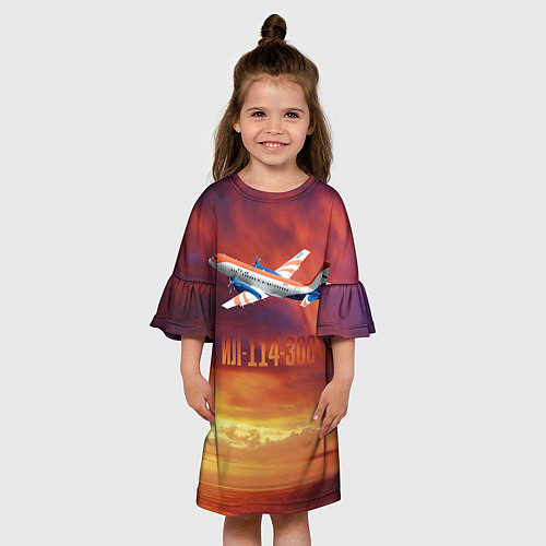 Детское платье Пассажирский самолет Ил-114-300 / 3D-принт – фото 3