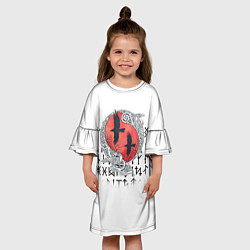 Платье клеш для девочки Скандинавские вороны, цвет: 3D-принт — фото 2