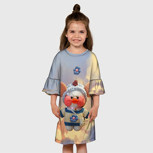 Детское платье Лалафанфан с ушками в облачках / 3D-принт – фото 3