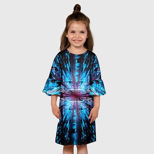 Детское платье Неоновый информационный голограммный туннель / 3D-принт – фото 3