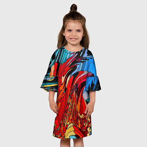 Детское платье Abstract color pattern Fashion 2022 / 3D-принт – фото 3