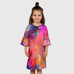 Платье клеш для девочки Сочные краски, цвет: 3D-принт — фото 2