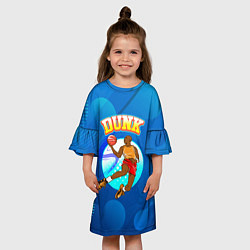Платье клеш для девочки Dunk баскетболист, цвет: 3D-принт — фото 2