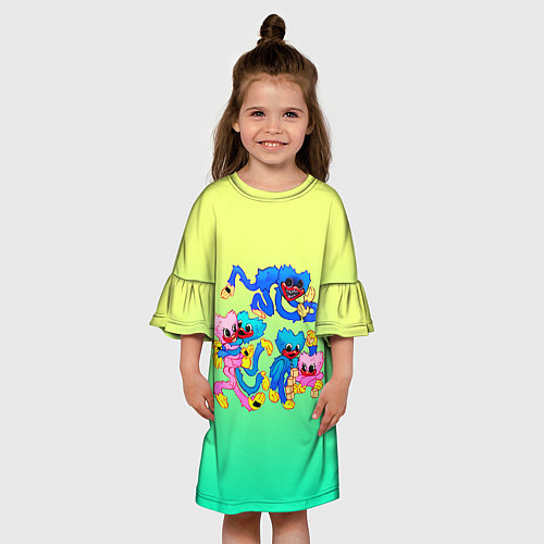 Детское платье POPPY PLAYTIME - HAGGY WAGGY AND KISSY MISSY / 3D-принт – фото 3