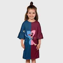 Платье клеш для девочки POPPY PLAYTIME HAGGY WAGGY AND KISSY MISSY, цвет: 3D-принт — фото 2