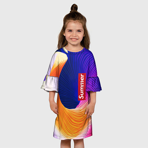 Детское платье Цветная волна Summer / 3D-принт – фото 3