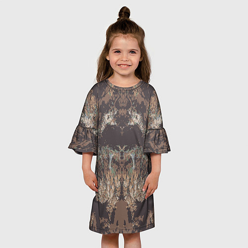 Детское платье Абстрактный графический узор,коричневого цвета Abs / 3D-принт – фото 3
