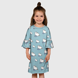 Платье клеш для девочки Котик обжорик, цвет: 3D-принт — фото 2