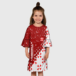 Платье клеш для девочки Resident Evil Umbrella Corporation паттерн, цвет: 3D-принт — фото 2