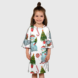 Платье клеш для девочки НОВОГОДНИЕ ПЕРСОНАЖИ NEW YEARS CHARACTERS, цвет: 3D-принт — фото 2