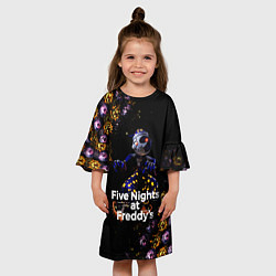 Платье клеш для девочки Five Nights at Freddys Луна паттерн, цвет: 3D-принт — фото 2