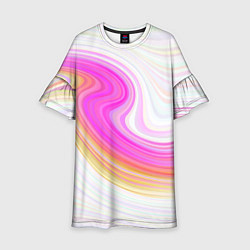 Платье клеш для девочки Abstract gradient lines, цвет: 3D-принт
