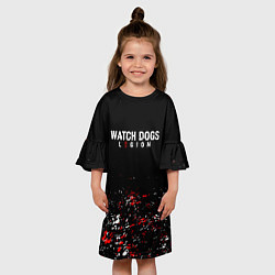Платье клеш для девочки Watch Dogs 2 Брызги красок, цвет: 3D-принт — фото 2