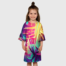 Платье клеш для девочки Хиппи вайб, цвет: 3D-принт — фото 2