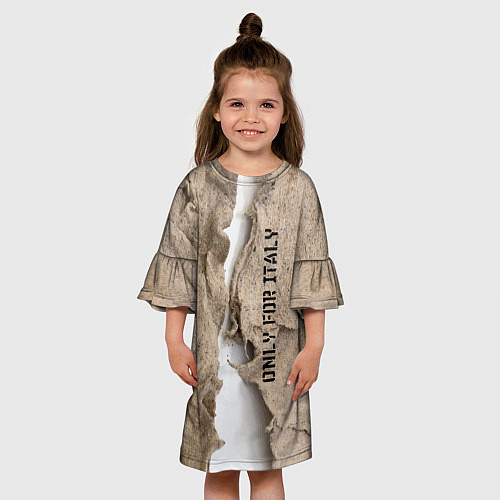 Детское платье Только для Италии Мешковина Рваньё Only for Italy / 3D-принт – фото 3