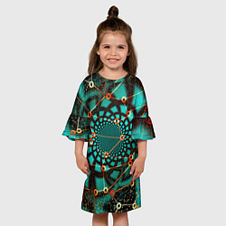 Платье клеш для девочки ТЕКСТУРНЫЕ МОЛЕКУЛЫ TEXTURE MOLECULES, цвет: 3D-принт — фото 2
