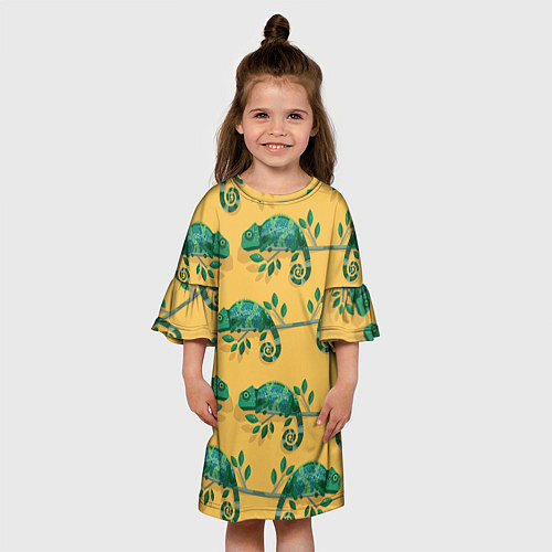 Детское платье Хамелеон принт / 3D-принт – фото 3