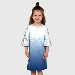 Платье клеш для девочки Сердце love yourself, цвет: 3D-принт — фото 2