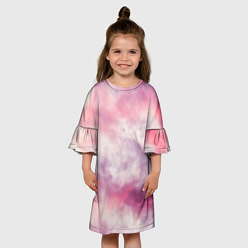 Детское платье Абстракция розовое небо / 3D-принт – фото 3