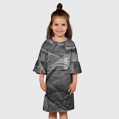 Детское платье Мятая сетчатая ткань Crumpled Mesh Fabric / 3D-принт – фото 3