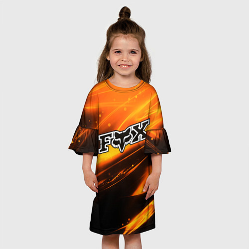 Детское платье FOX RACING - ФОКС СИЯНИЕ / 3D-принт – фото 3