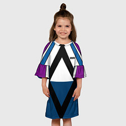 Платье клеш для девочки Геометрический молодежный узор с надписью Спорт, цвет: 3D-принт — фото 2